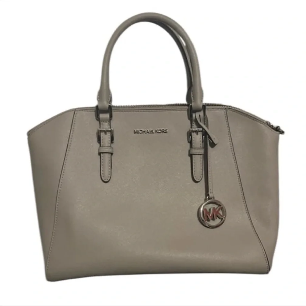 MICHAEL KORS Ciara Satchel Crossbody Handbag Gray/Cement - Picture 2 of 10